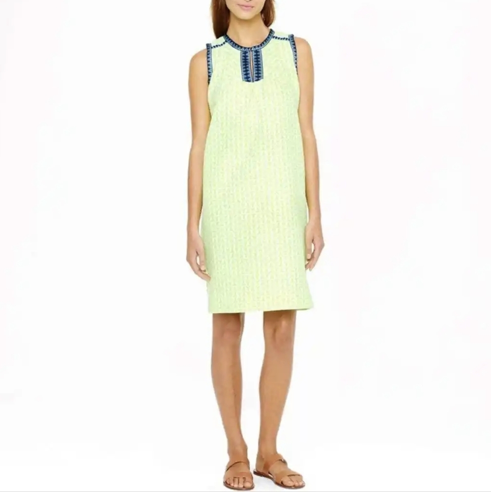 J.Crew Neon Colorful Tall Arrow Yellow Shift Dress